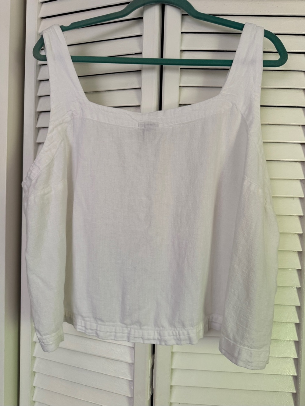 a new day White Linen Square Neck Crop Tank